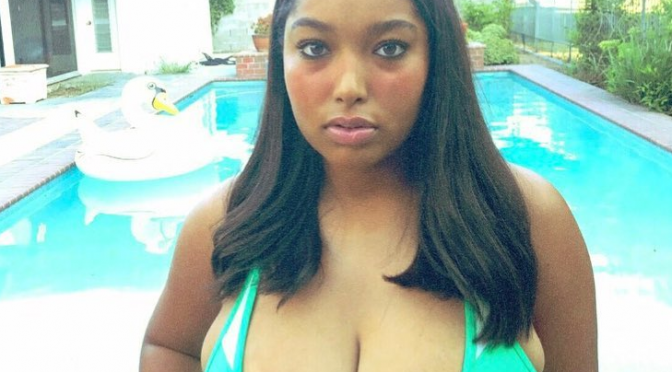 Teen with natural big tits