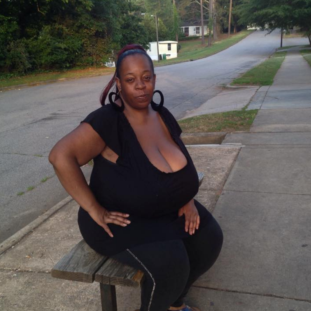 Ebony woman with giant tits