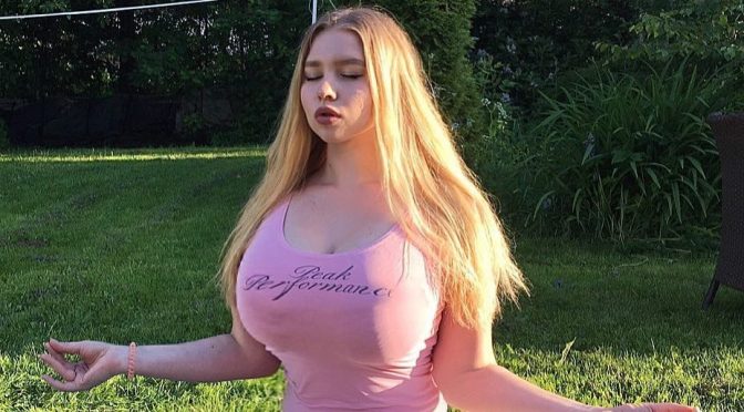 Teen with very big tits